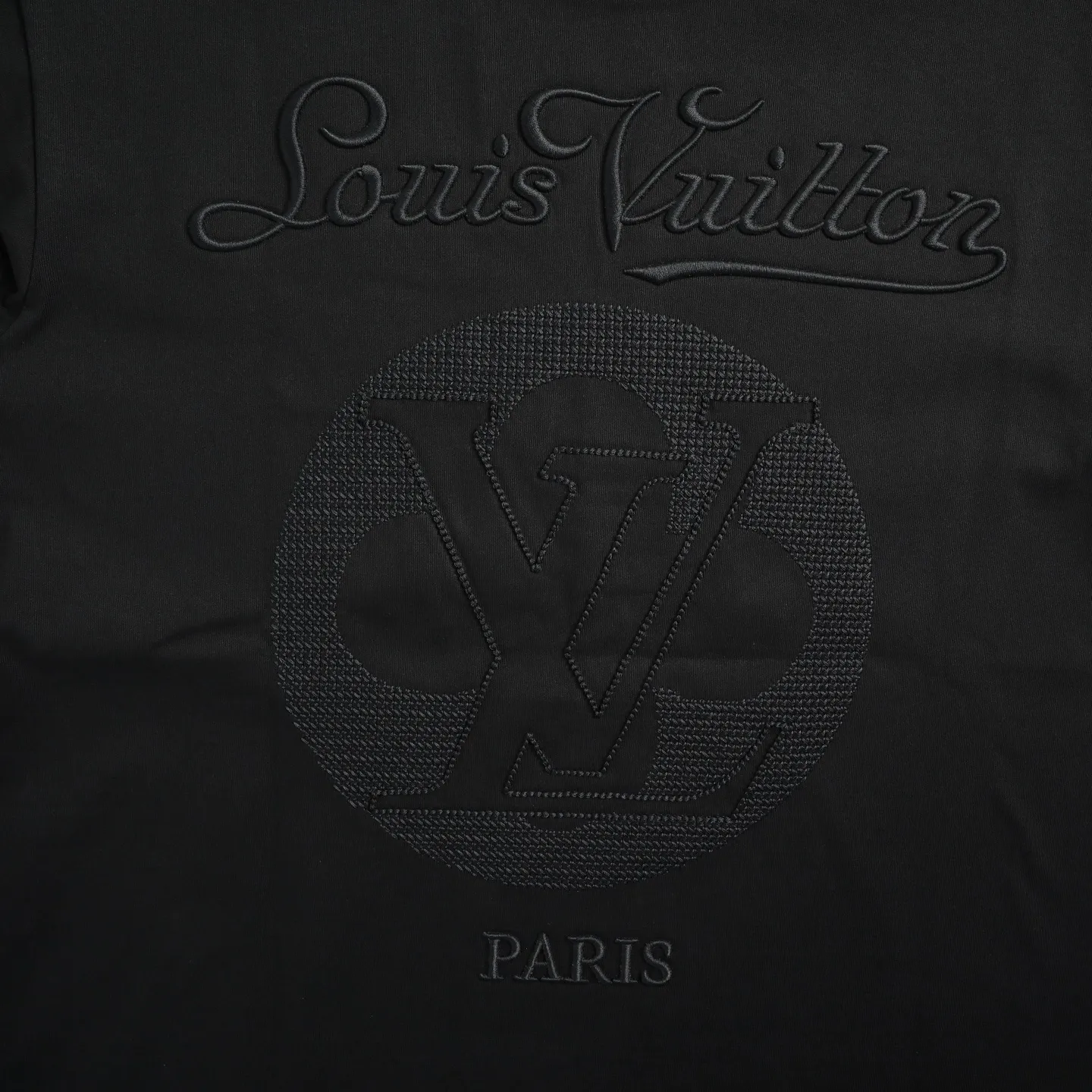 Louis Vuitton/Louis Vuitton hollow tatami embroidered round neck short sleeves on the back